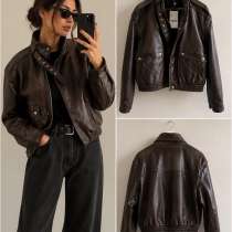 Новый бомбер из экокожи, шоколадный, р. S и M / Zara style, в Нижнем Новгороде