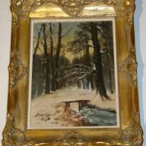 Картина старинная Зимняя река (X778), в Москве