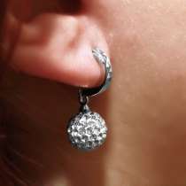 Серебряные серьги с горным хрусталем, в Санкт-Петербурге