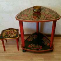 Столик два яруса, дерево, хохлома, в Владимире