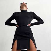 Чёрное платье LILO с разрезами на молнии, в Кудрово