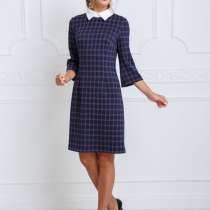 Платье в клетку с белым воротником 48 размер бренда Leleya, в Москве
