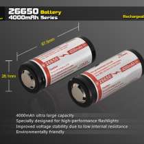 Xtar Литий-ионный (Li-Ion) аккумулятор  XTAR 26650 Li-Ion 4000 мАч, незащищенный, в Москве