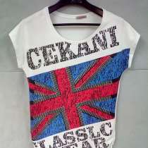 футболка летняя женская "Британский Флаг", в Санкт-Петербурге