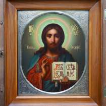 Старинный образ Господа Вседержителя в стиле Модерн в окладе, в Санкт-Петербурге