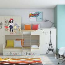 Детская двухъярусная кровать «Лео Принт», в Москве