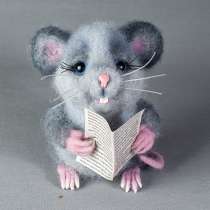 Валяная игрушка мышонок Пуня, в Москве