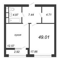 Продается 1 комнатная квартира, 49,01 кв. м, в Санкт-Петербурге