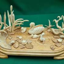 Композиция А Белый Лебедь на пруду, бивень мамонта, в Ставрополе