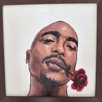 Картина 2pac акрил, холст, размер 30х30 см., в Казани