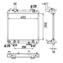 Радиаторя двигателя ALTO, NISSAN PIXO 2009- SUZ-0070-16, в Артеме