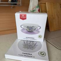 Комплект тарелка и бульонница «Фиалка», в Реутове