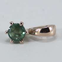 Кулон золотой с круглым Изумрудом, в Москве