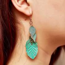 Серьги "Бирюзовый рай" винтажные, металл, бирюзовая эмаль., в Санкт-Петербурге