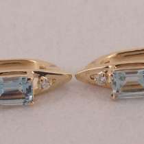 Серьги с Аквамаринами и бриллиантами, в Москве