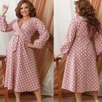 Вечернее платье в горох р-ры 52-62, в Москве