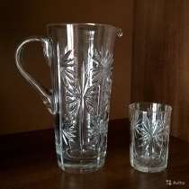 Кувшин со стаканом хрустальные. СССР, в Новосибирске