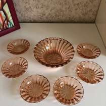 Набор для варенья, мёда СССР, цветное стекло, в Москве