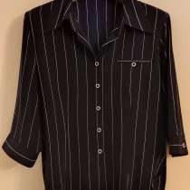 Блузка женская черная с тонкой белой полоской, в Москве