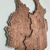 Карта из дерева Карачаево - Черкесская Респбулика, в Черкесске