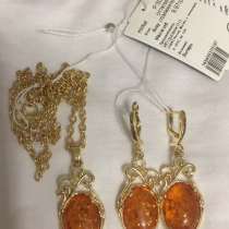 Серьги и колье с янтарём, в Москве