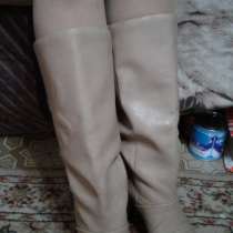 Кожаные сапожки, бежевый цвет. БУ, в Нижнем Новгороде