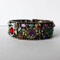 Узкий браслет с цветами и стразами, в Москве