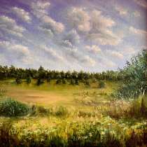 Картина маслом на холсте «Поля-луга…»20/20, в Нижнем Новгороде