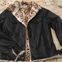 Кожаная куртка с мехом, размер 42-44, в Москве