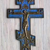 Старообрядческий киотный крест с эмалью. Выг, XIХ век, в Санкт-Петербурге