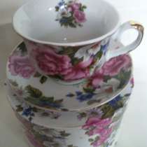 Чайная пара китайский фарф. Тарелочка. Сахарница, в Москве