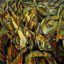 Картина Лошади(масляная пастель), в Саратове