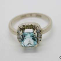 Золотое кольцо с принцессой Топаза и бриллиантами., в Москве