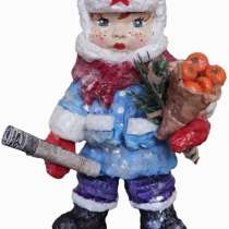 Ватная новогодняя игрушка. вата, полимерная глина. 12см, в г.Ереван