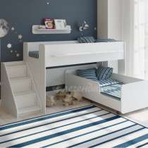Детская выкатная двухъярусная кровать "Легенда 23.4" (Белая), в Екатеринбурге