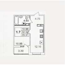 1 ккв 33 кв. м, Вазаский пер., д.3, в Санкт-Петербурге