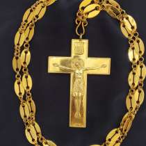 Старинный наградной наперсный крест с цепью. Серебро, в Санкт-Петербурге