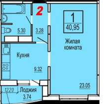 1к ул. Федюнинского 41м2 новый дом, в Тюмени
