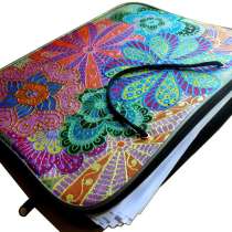 Папка для бумаг А4 на молнии «Цветы» роспись по текстилю, в Москве