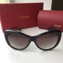 Очки новые Cartier копия люкс коричневые леопард чехол салфе, в Москве