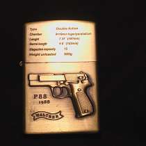 Зажигалка бензиновая ZIPPO с изображением пистолета Валь, в Саратове