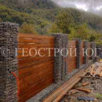 Забор из габионов, в Адлере