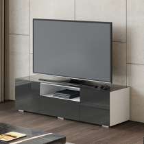 Тумба для ТВ «Glance» тип 1 (Белый/Стекло антрацит глянец), в Балахне