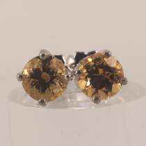 Пусеты золотые с Гелиодорами Ф 6 мм, в Москве