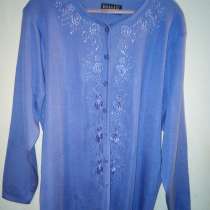 Новая кофточка, 55% хлопок, 45% шерсть, голубая, размер 52, в г.Макеевка