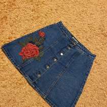 Юбка джинсовая женская с вышивкой, в Невинномысске