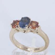 Кольцо золотое с цветными Сапфирами, в Москве