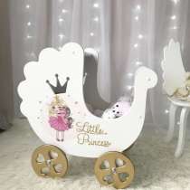 Кукольная коляска деревянная каталка, в Москве