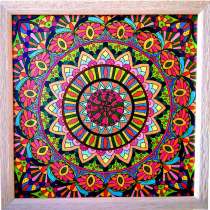 Яркая картина маслом Мандала творчества в стиле зенарт 46 х, в Москве