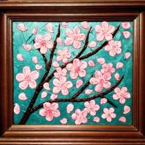 Картина — панно скульптурное объемное Сакура, в Москве